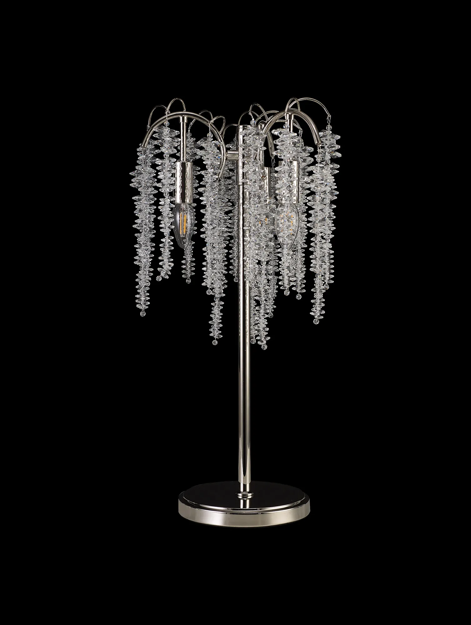 Wisteria Polished Nickel Crystal Table Lamps Diyas Designer Table Lamps